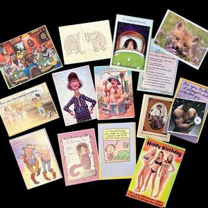 🔵 Lot of 14 raunchy, funny, degrading, distasteful GREETING CARDS